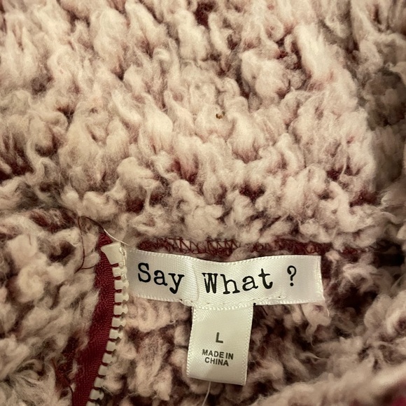 Women’s “say what?” Zip up Sweater vest, super soft! New with tag. Size large. - Picture 3 of 6